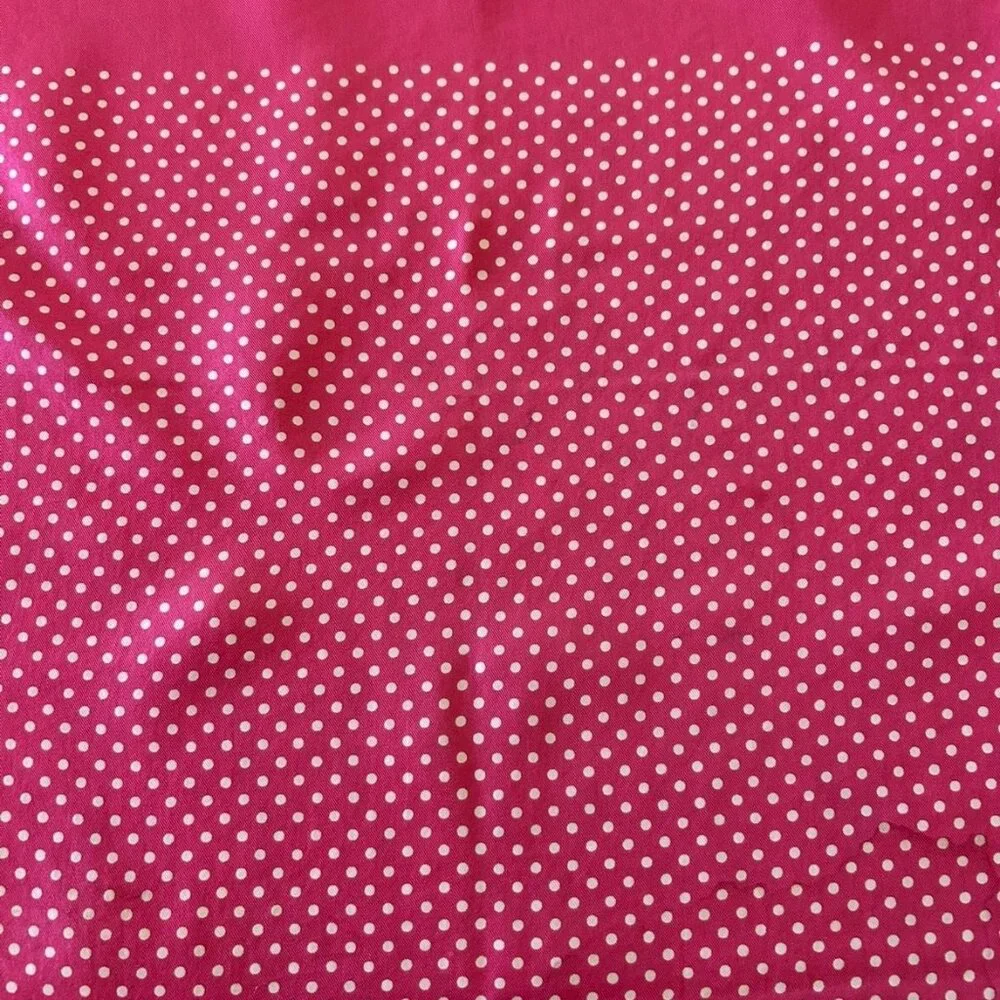 Kreier Pink with White Polka Dots Silk Scarf Made in Switzerland 26" x 26" - Picture 3 of 13
